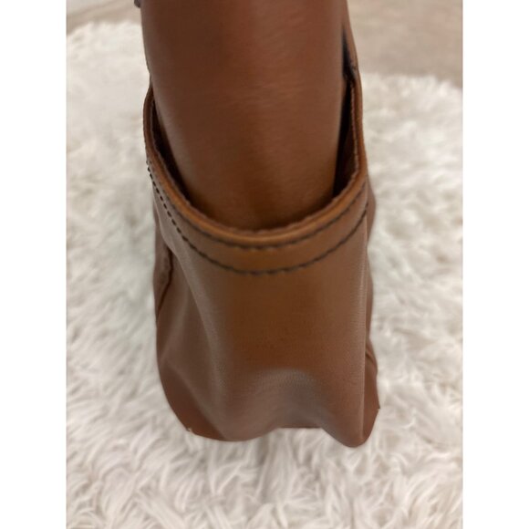 Relic By Fossil Brown Faux Leather Tote Bag With Outer Pockets & Silver Logo Acc - Picture 10 of 16